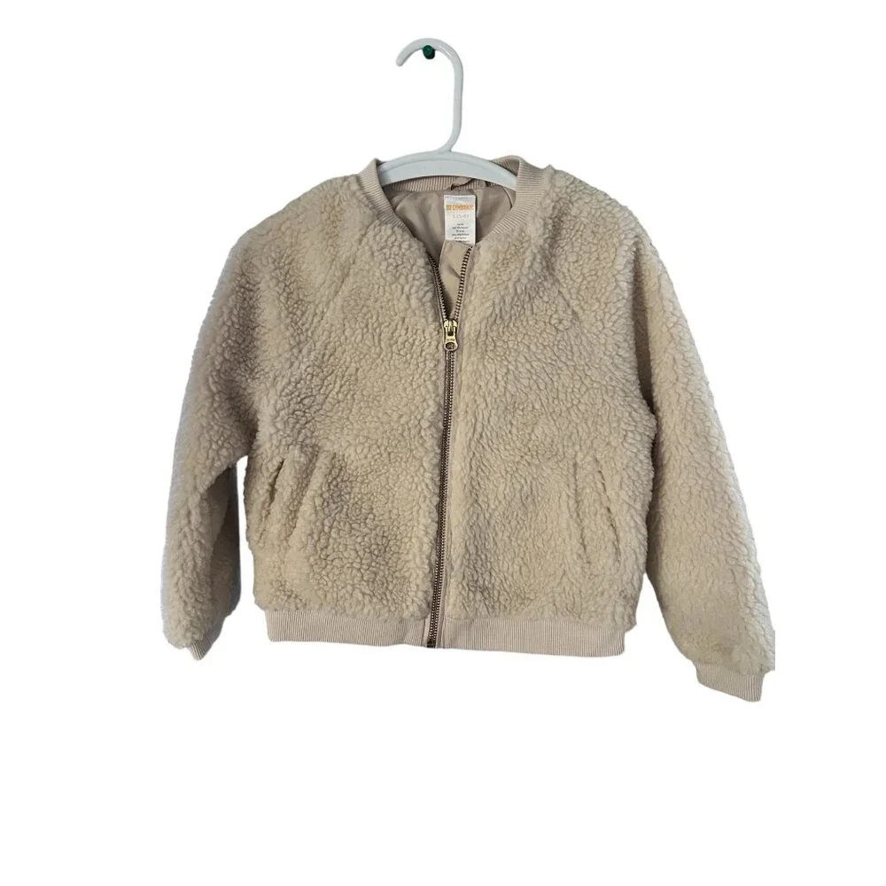 NWT Gymboree Girls Bomber Faux Fur  Zip-Up Jacket Size 5-6‎